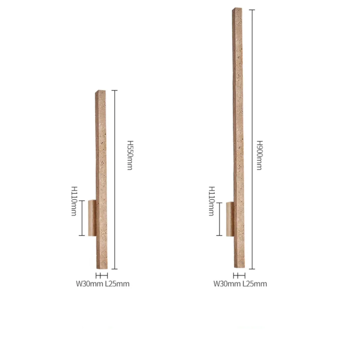 TRAVERTINE AND WOOD WALL LAMP | CLVB89500