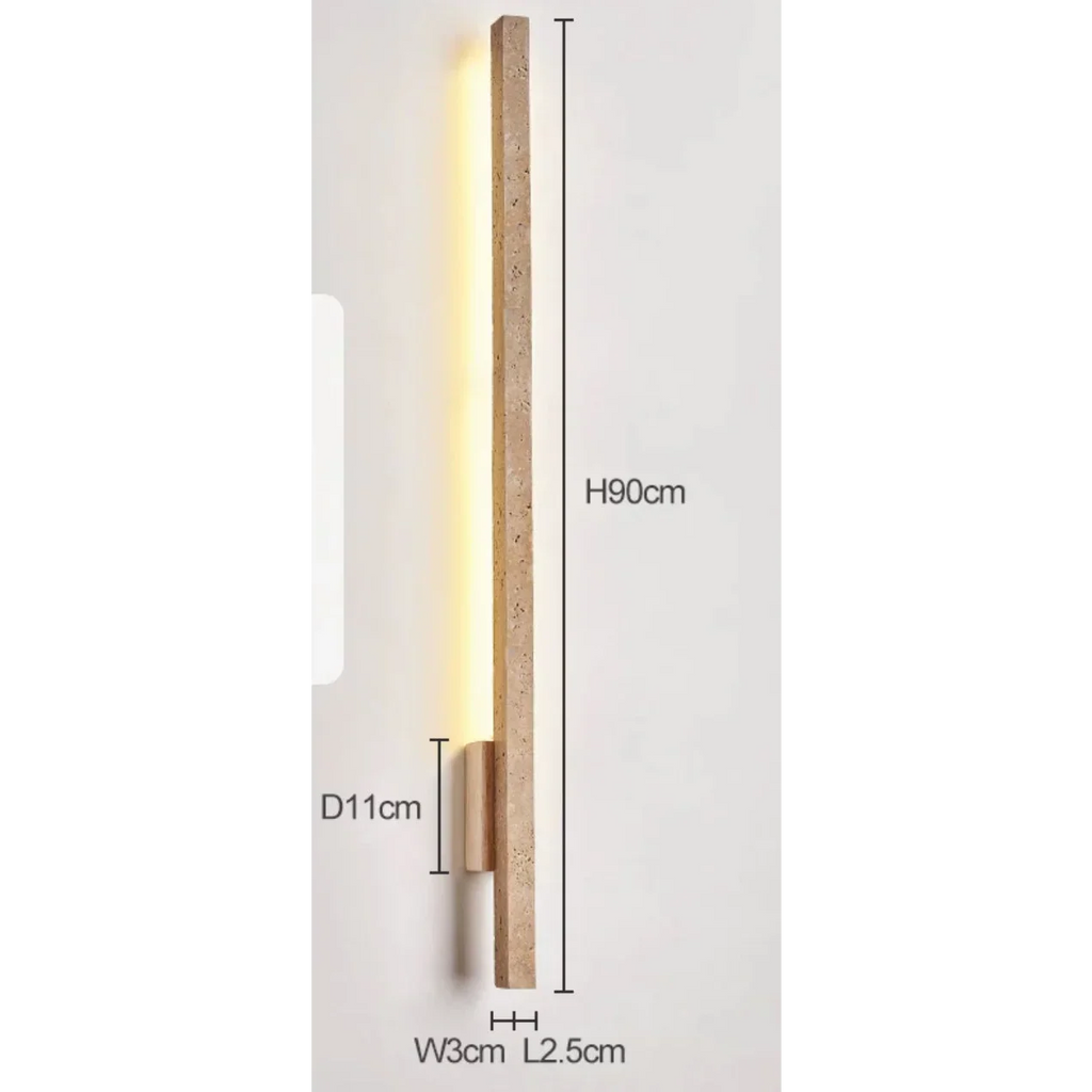 TRAVERTINE AND WOOD WALL LAMP | CLVB89500