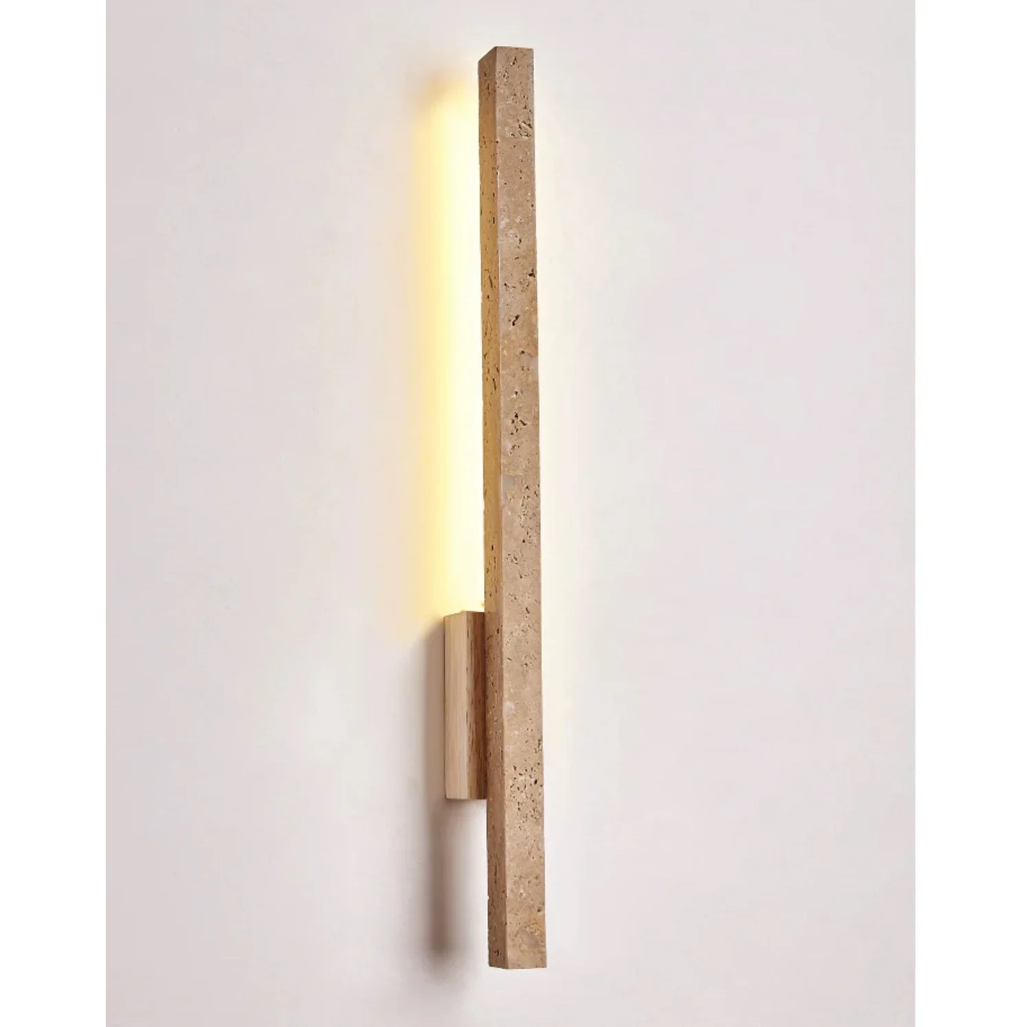 TRAVERTINE AND WOOD WALL LAMP | CLVB89500
