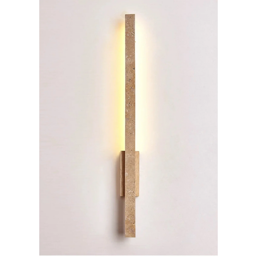 TRAVERTINE AND WOOD WALL LAMP | CLVB89500