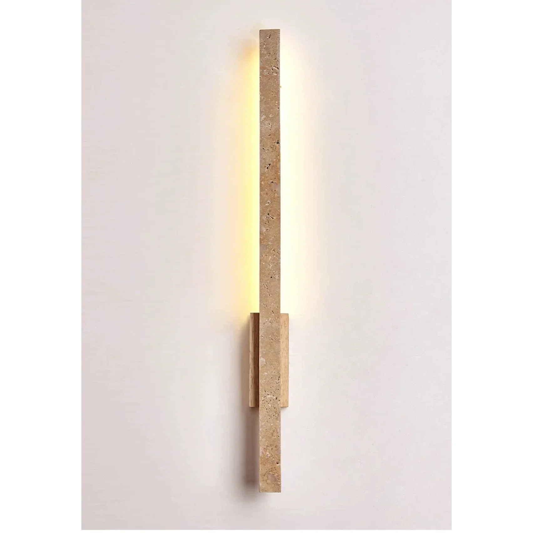 TRAVERTINE AND WOOD WALL LAMP | CLVB89500