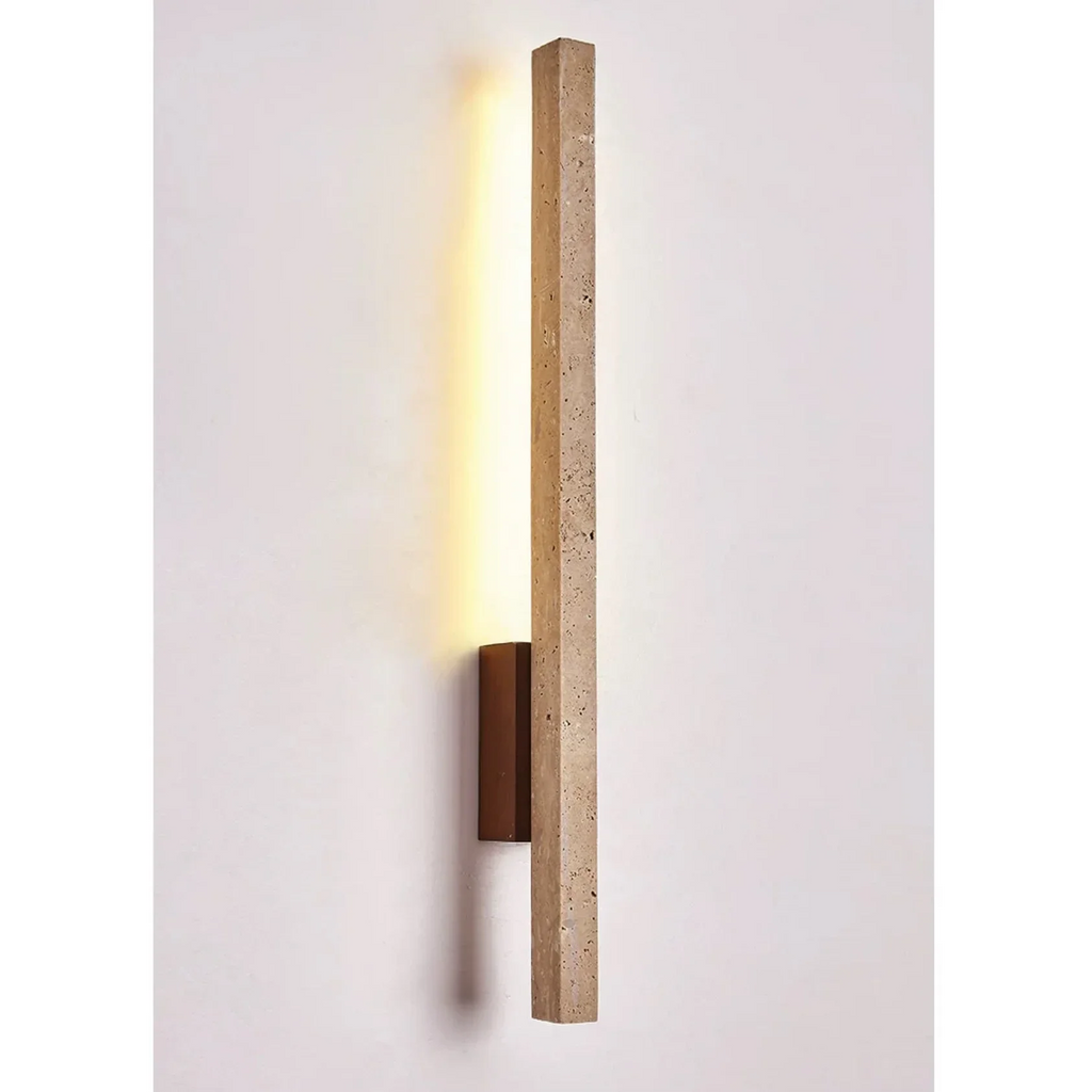 TRAVERTINE AND WOOD WALL LAMP | CLVB89500