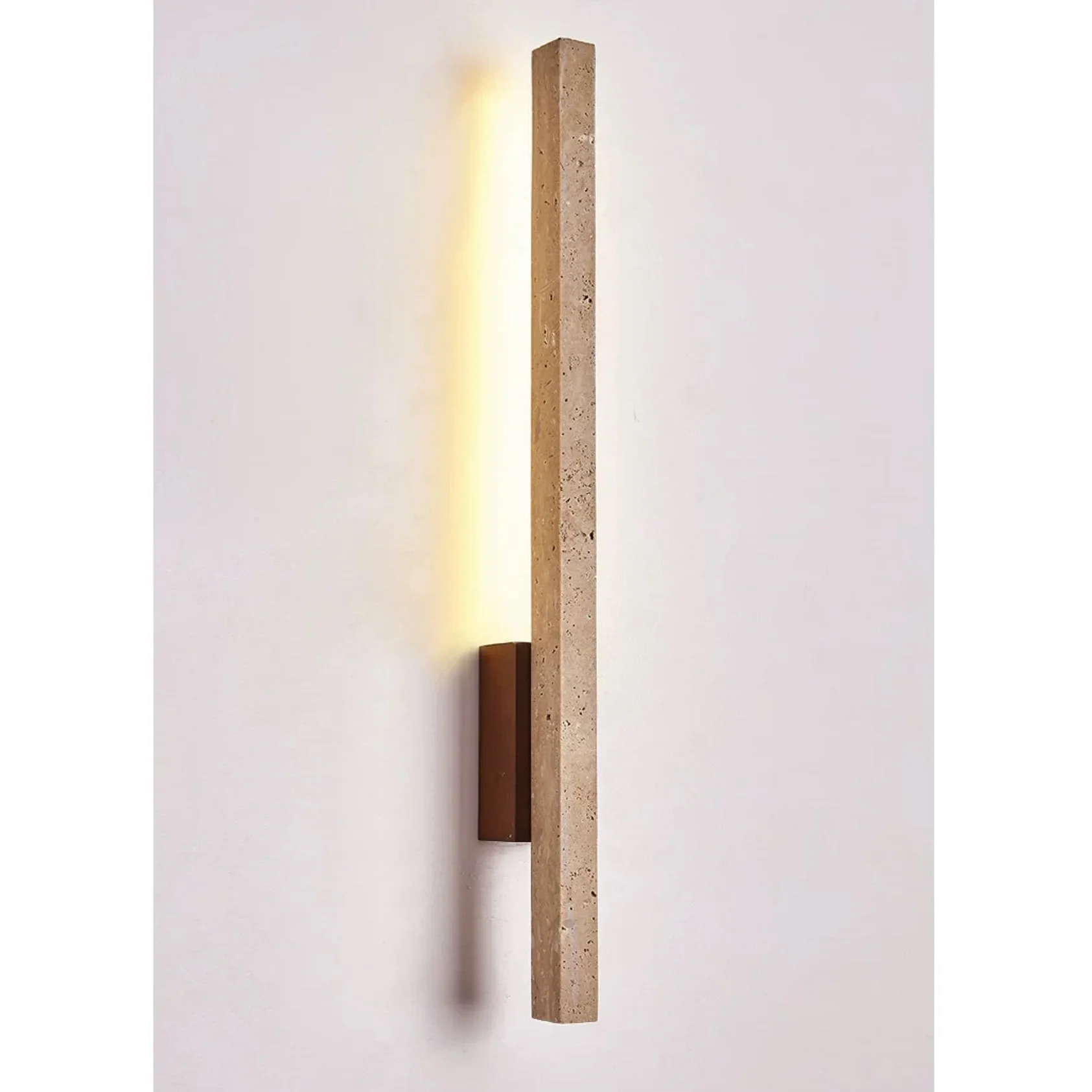 TRAVERTINE AND WOOD WALL LAMP | CLVB89500