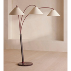 TRIPLE ARM LINEN & MARBLE FLOOR LAMP | CLPSK025