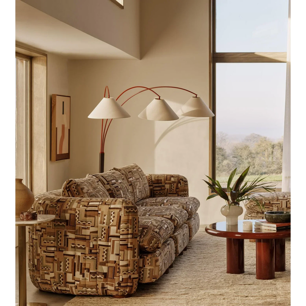 TRIPLE ARM LINEN & MARBLE FLOOR LAMP | CLPSK025