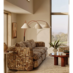 TRIPLE ARM LINEN & MARBLE FLOOR LAMP | CLPSK025