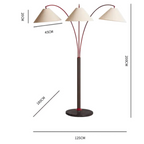TRIPLE ARM LINEN & MARBLE FLOOR LAMP | CLPSK025