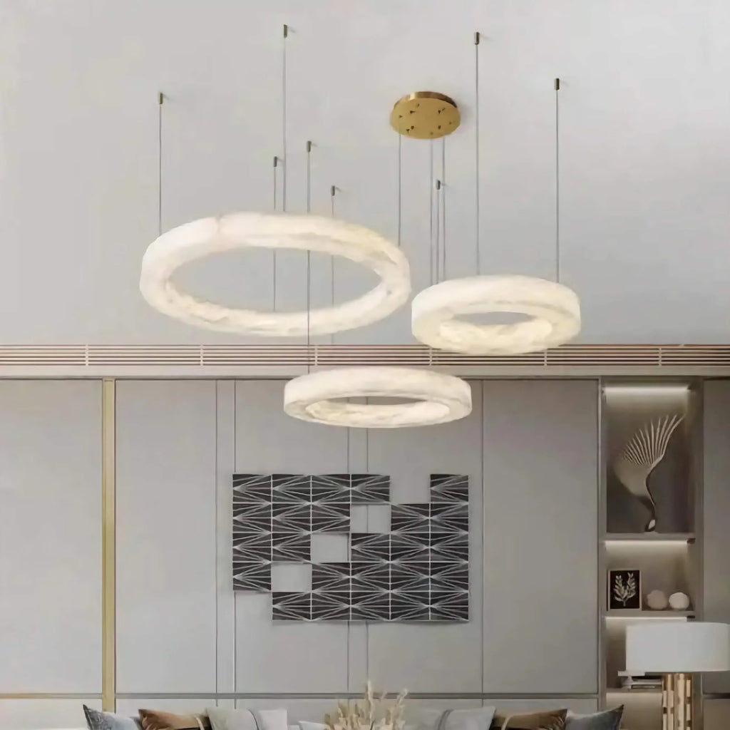 TRIPLO ROUND MARBLE CHANDELIER | CLVC0213