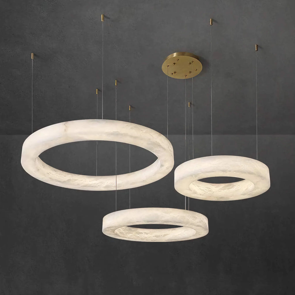 TRIPLO ROUND MARBLE CHANDELIER | CLVC0213