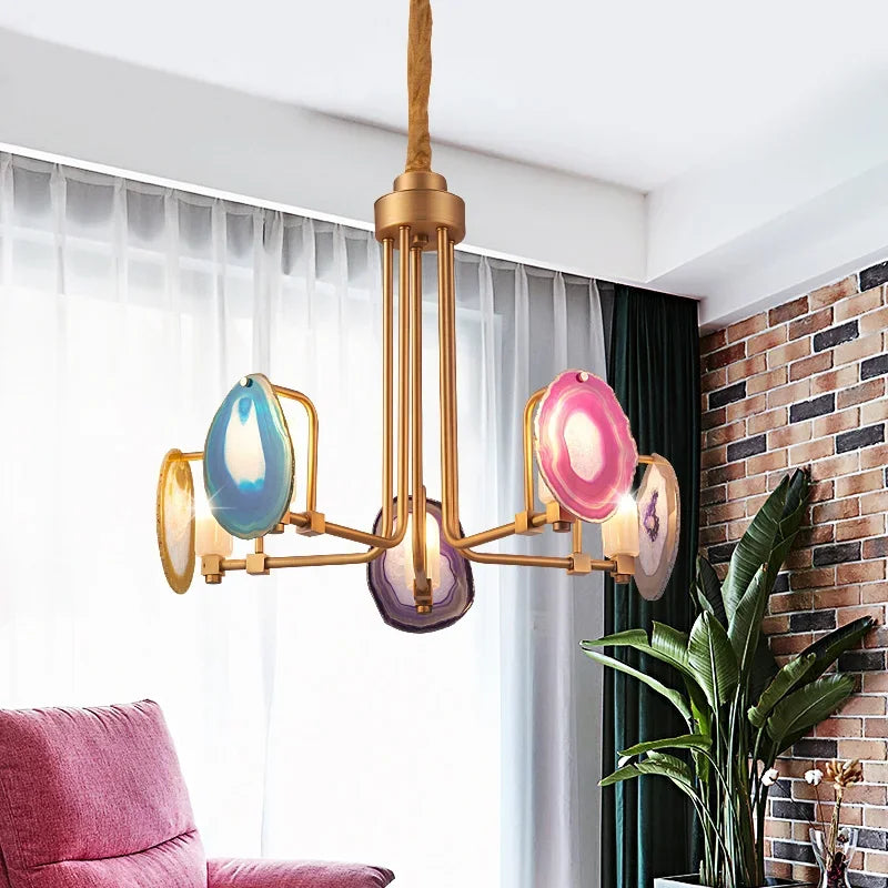 TWO TIER AGATE CHANDELIER | CL63397