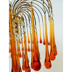 VINTAGE AMBER ITALIAN MURANO GLASS CHANDELIER