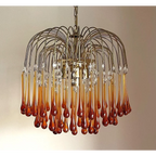 VINTAGE AMBER ITALIAN MURANO GLASS CHANDELIER