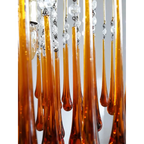 VINTAGE AMBER ITALIAN MURANO GLASS CHANDELIER