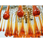 VINTAGE AMBER ITALIAN MURANO GLASS CHANDELIER