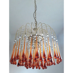 VINTAGE AMBER ITALIAN MURANO GLASS CHANDELIER