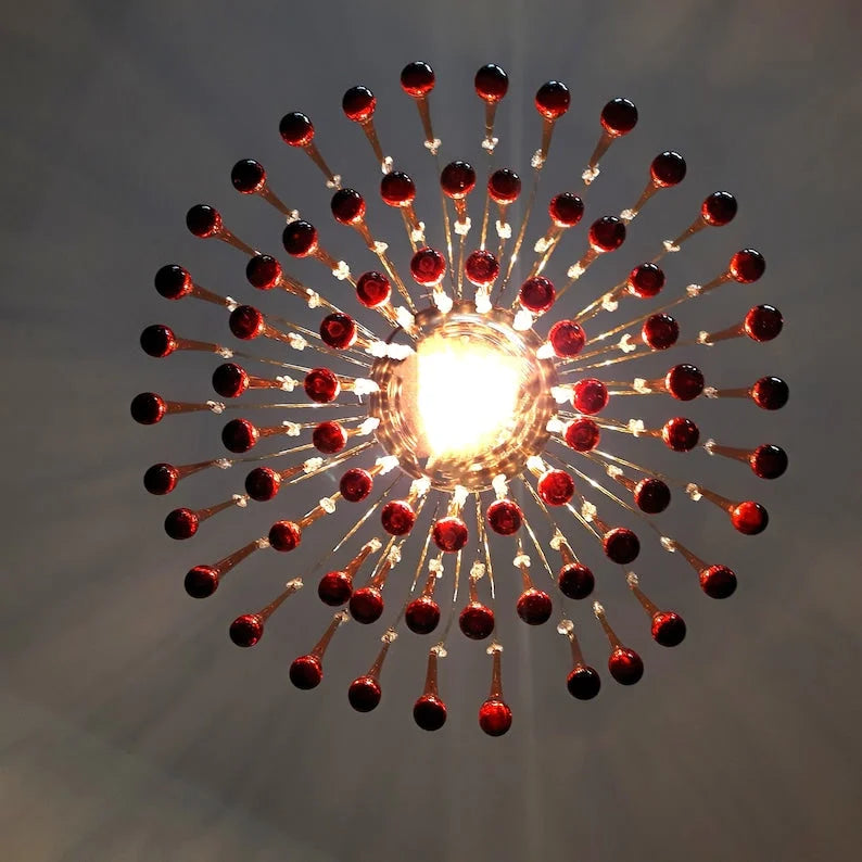 VINTAGE AMBER ITALIAN MURANO GLASS CHANDELIER