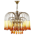 VINTAGE AMBER ITALIAN MURANO GLASS CHANDELIER