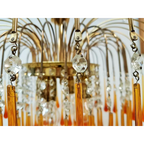 VINTAGE AMBER ITALIAN MURANO GLASS CHANDELIER