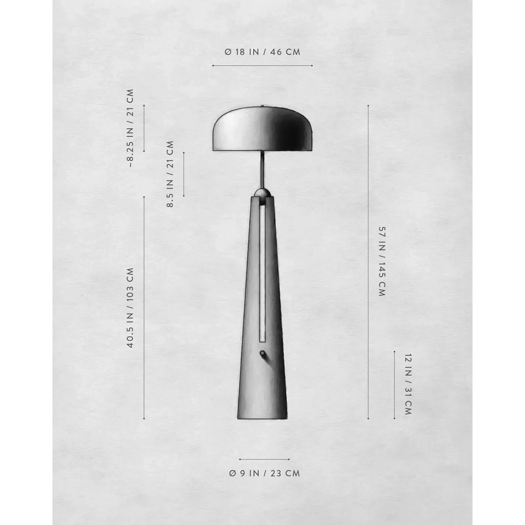 VINTAGE BRASS COPPER FLOOR LAMP | DESIGN CL85076P