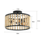 VINTAGE CHIC WOODEN BEAD CEILING LAMP