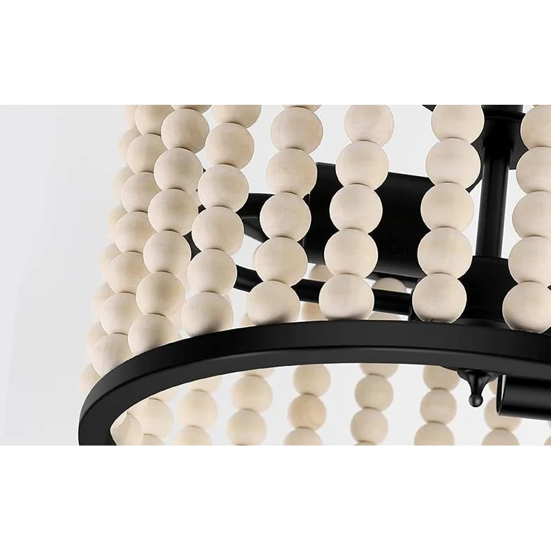 VINTAGE CHIC WOODEN BEAD CEILING LAMP