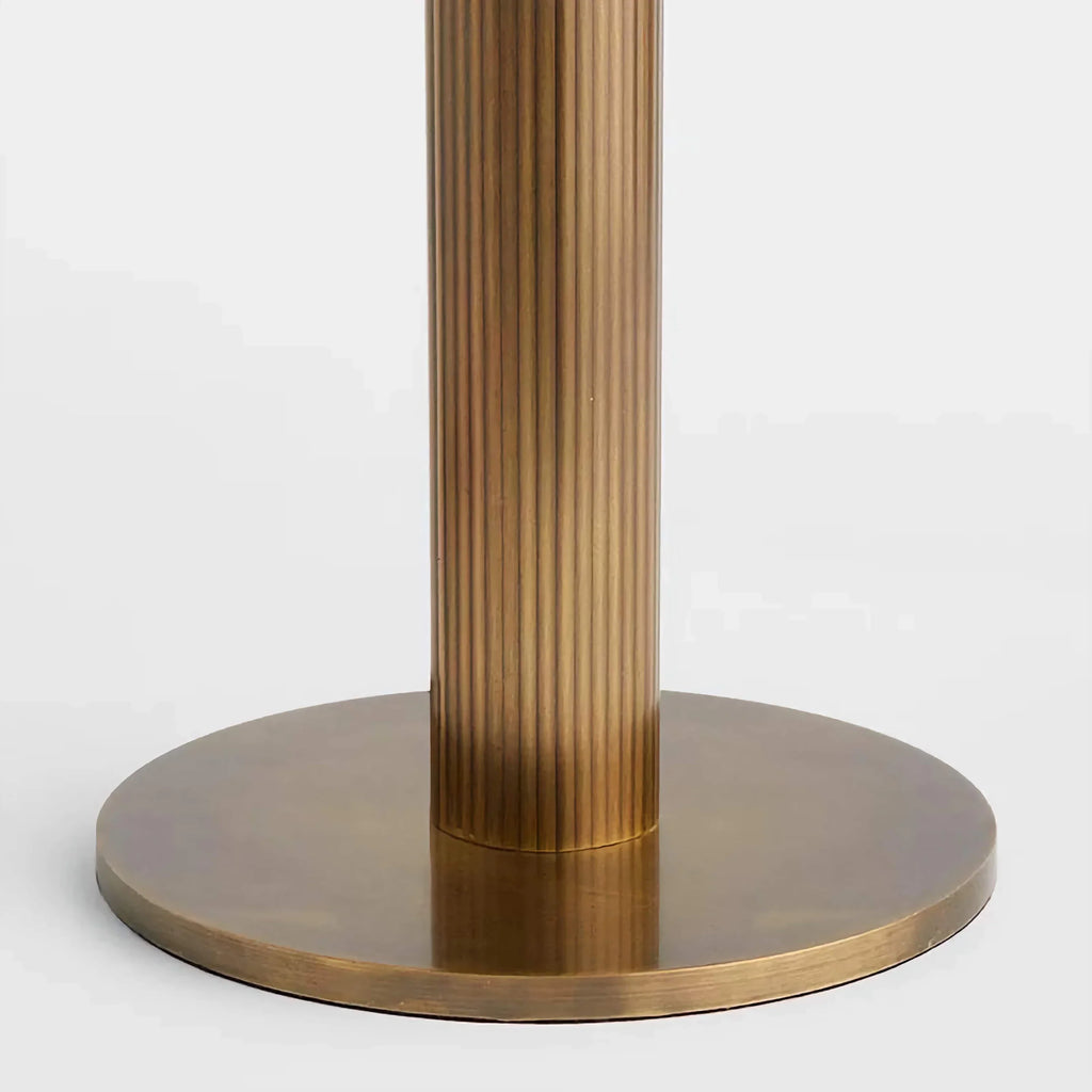 VINTAGE RIBBED GLASS AND BRASS TABLE LAMP