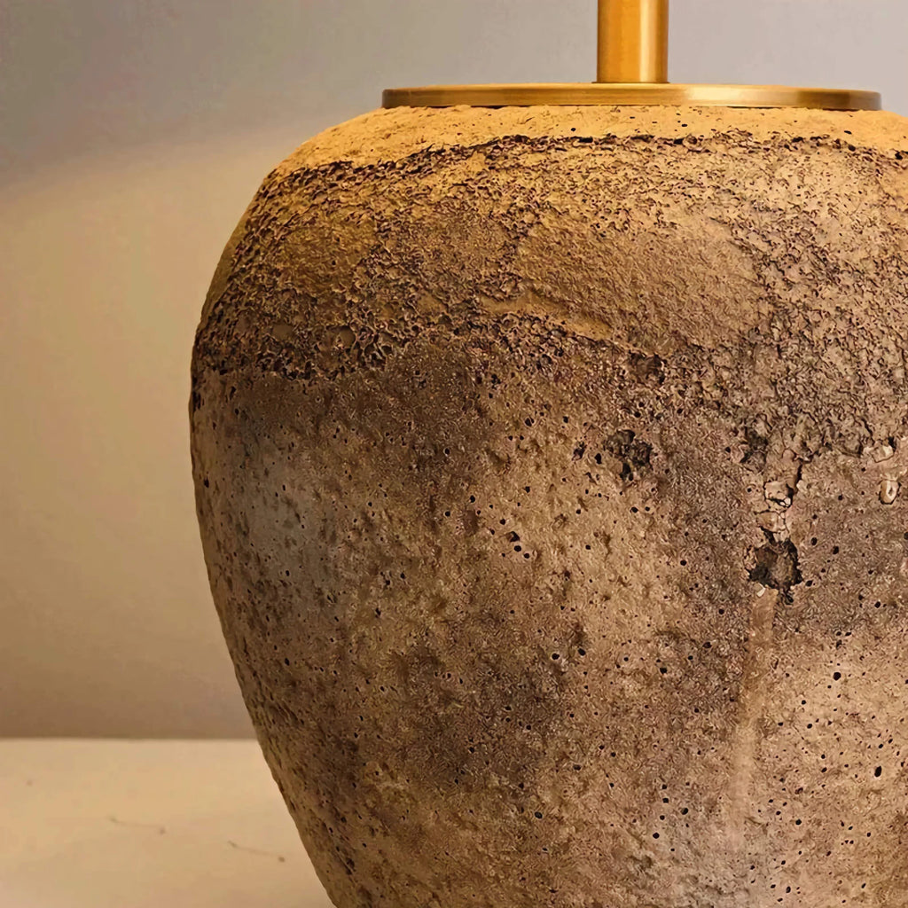 VINTAGE TAUPE WABI STYLE TABLE LAMP