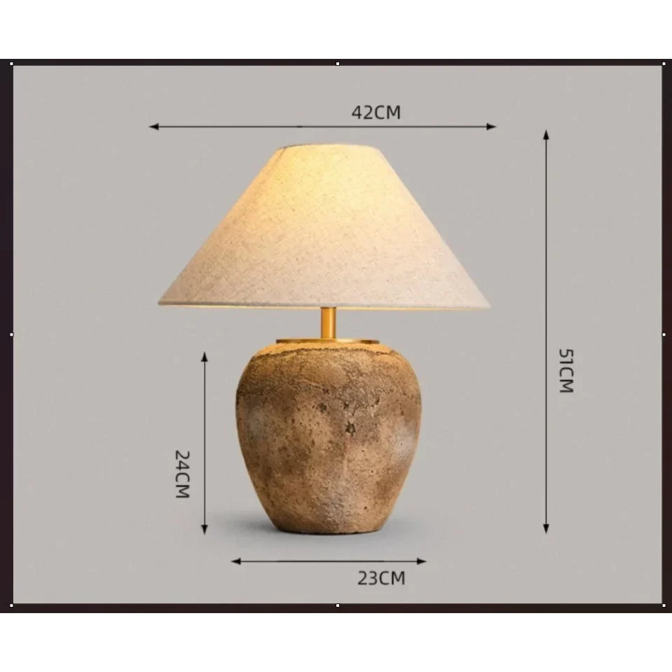 VINTAGE TAUPE WABI STYLE TABLE LAMP