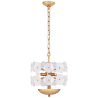 WHITE FLOWER GLASS & COPPER CHANDELIER | CLZQ0255