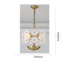 WHITE FLOWER GLASS & COPPER CHANDELIER | CLZQ0255