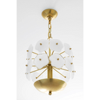 WHITE FLOWER GLASS & COPPER CHANDELIER | CLZQ0255