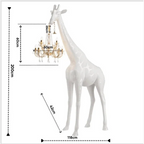 WHITE GIRAFFE SCULPTURE LAMP WITH CRYSTAL CHANDELIER | DESIGN CL025A