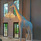 WHITE GIRAFFE SCULPTURE LAMP WITH CRYSTAL CHANDELIER | DESIGN CL025A