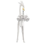 WHITE GIRAFFE SCULPTURE LAMP WITH CRYSTAL CHANDELIER | DESIGN CL025A