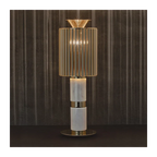 WHITE MARBLE & BRASS TABLE LAMP | CLKQQ0S25W