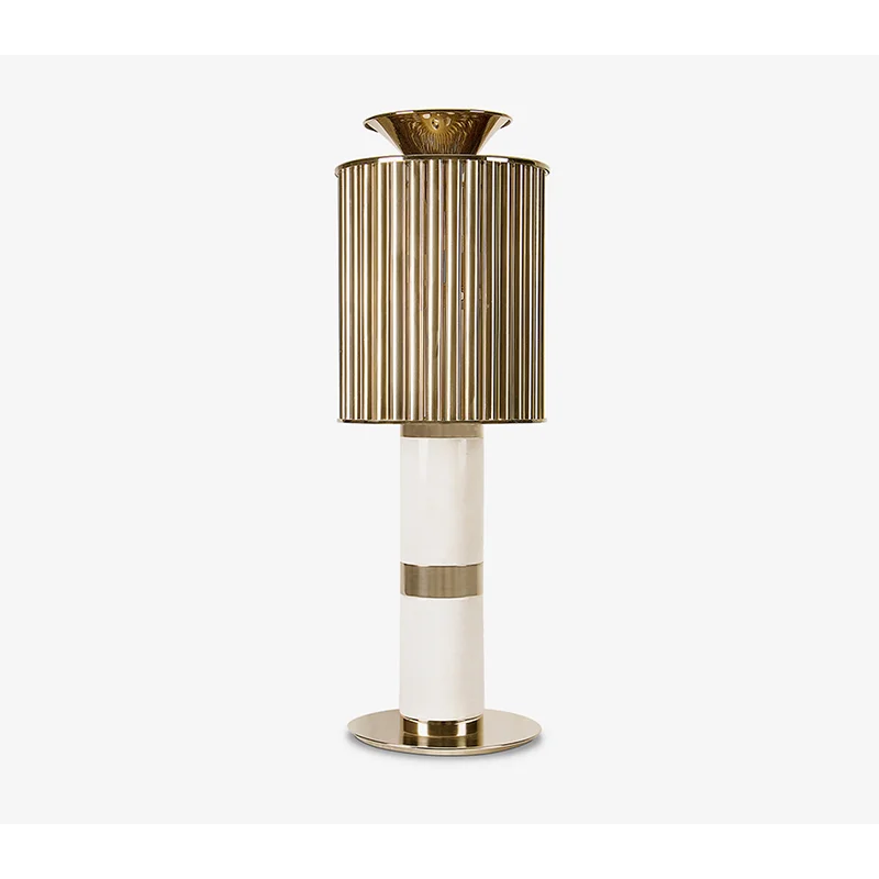 WHITE MARBLE & BRASS TABLE LAMP | CLKQQ0S25W