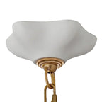 WHITE PLASTER PENDANT WITH BRASS CHAIN