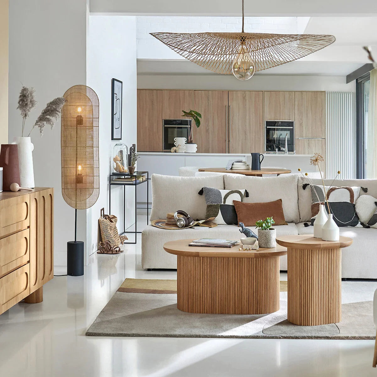 WICKER SHADE FLOOR LAMP | CL85068B