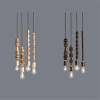 WOOD GEOMETRIC BEADS STRING PENDANT LAMPS | DESIGN DTIK580