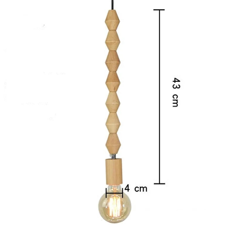 WOOD GEOMETRIC BEADS STRING PENDANT LAMPS | DESIGN DTIK580