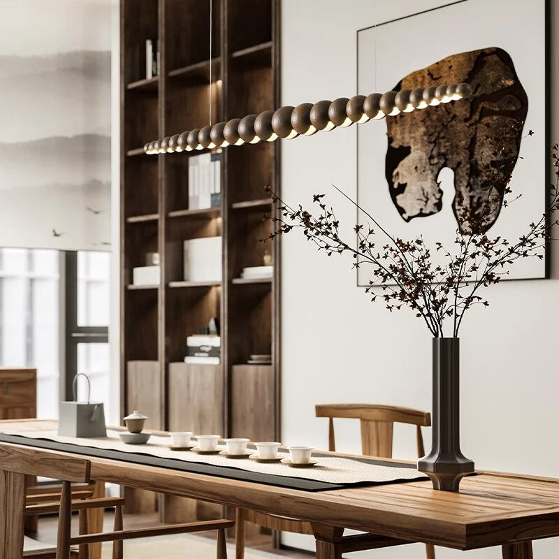 WOODEN BEADS BAR PENDANT LIGHTING | CL78203