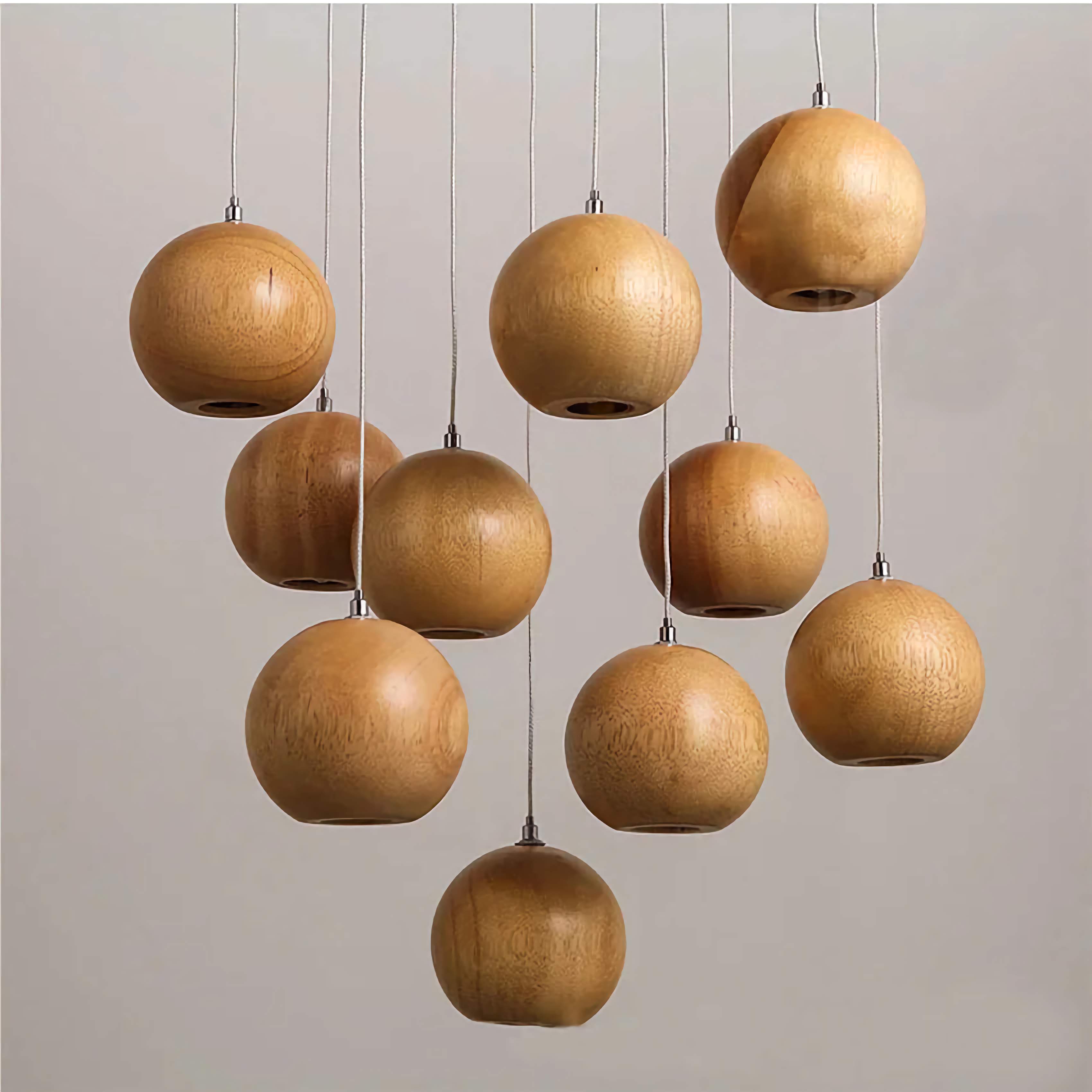 WOODEN SPHERE PENDANT LIGHTS | CL88552M