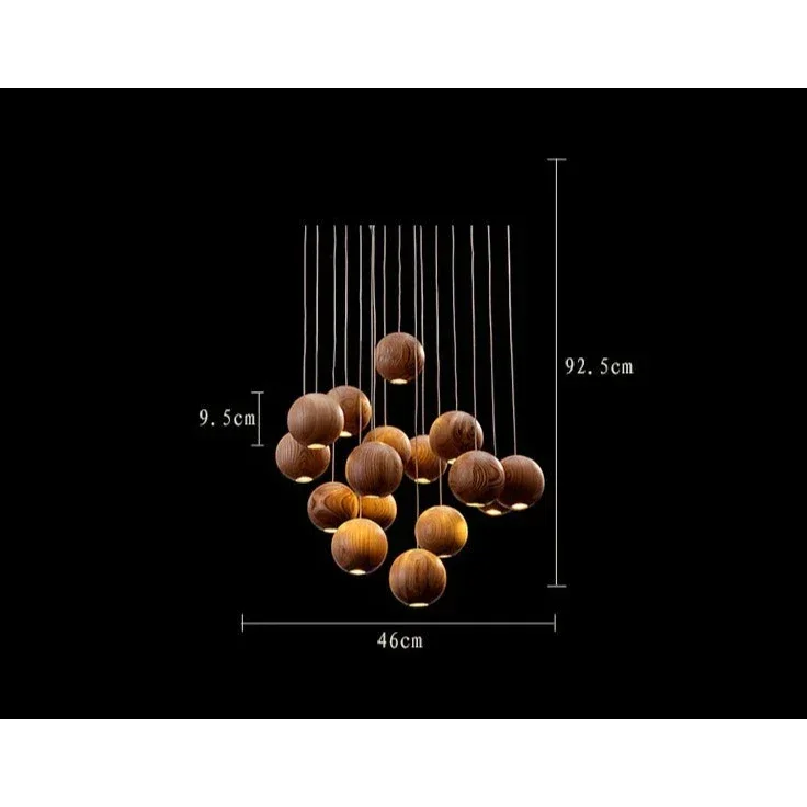 WOODEN SPHERE PENDANT LIGHTS | CL88552M