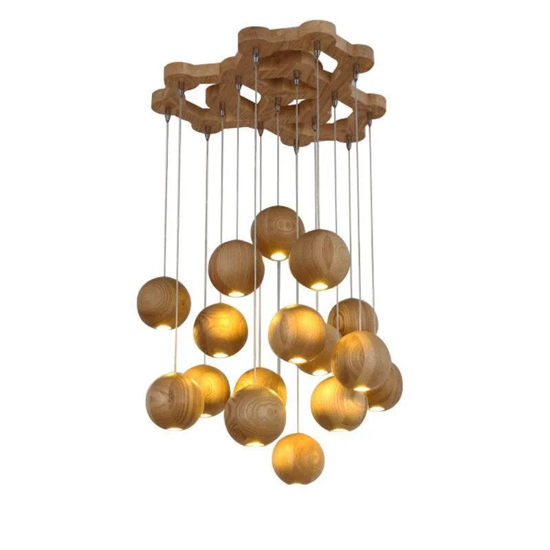 WOODEN SPHERE PENDANT LIGHTS | CL88552M