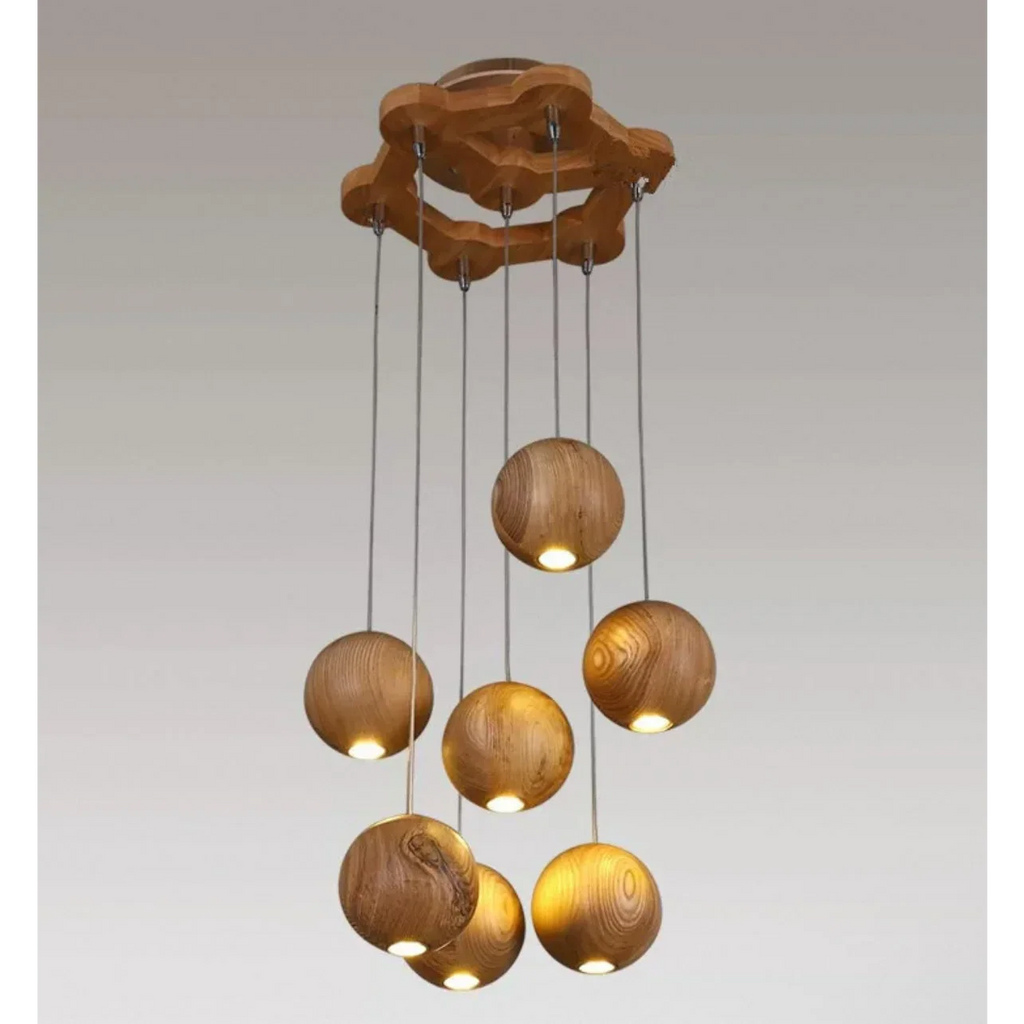 WOODEN SPHERE PENDANT LIGHTS | CL88552M