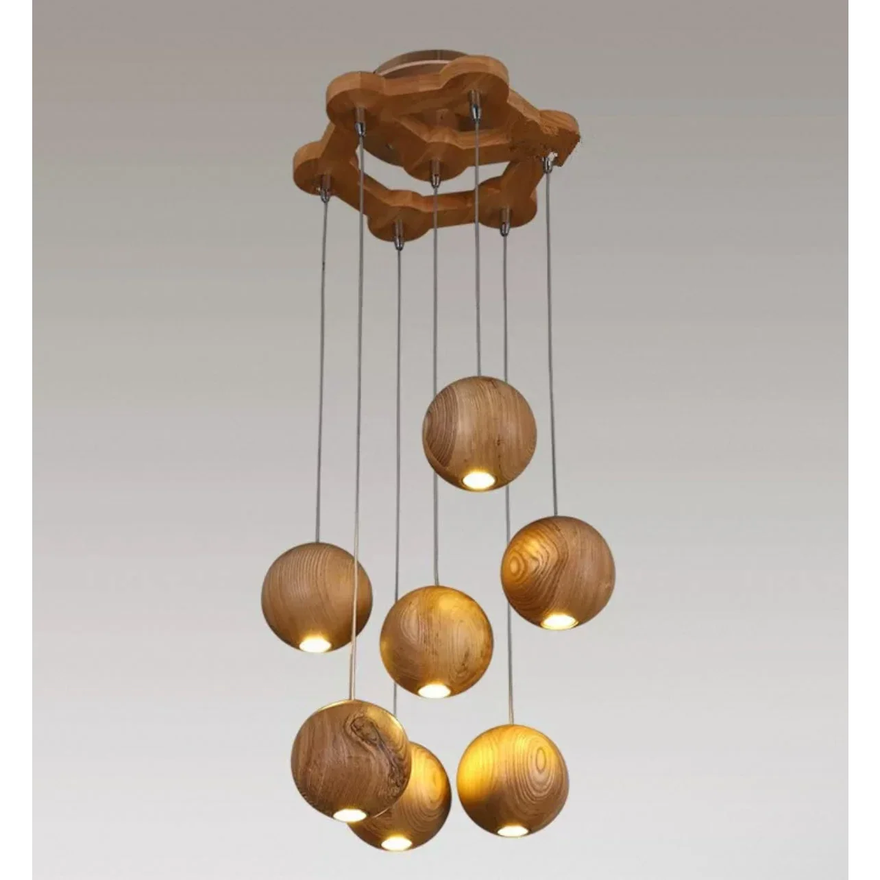 WOODEN SPHERE PENDANT LIGHTS | CL88552M