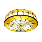 YELLOW TIFFANY-STYLE CEILING LAMPS