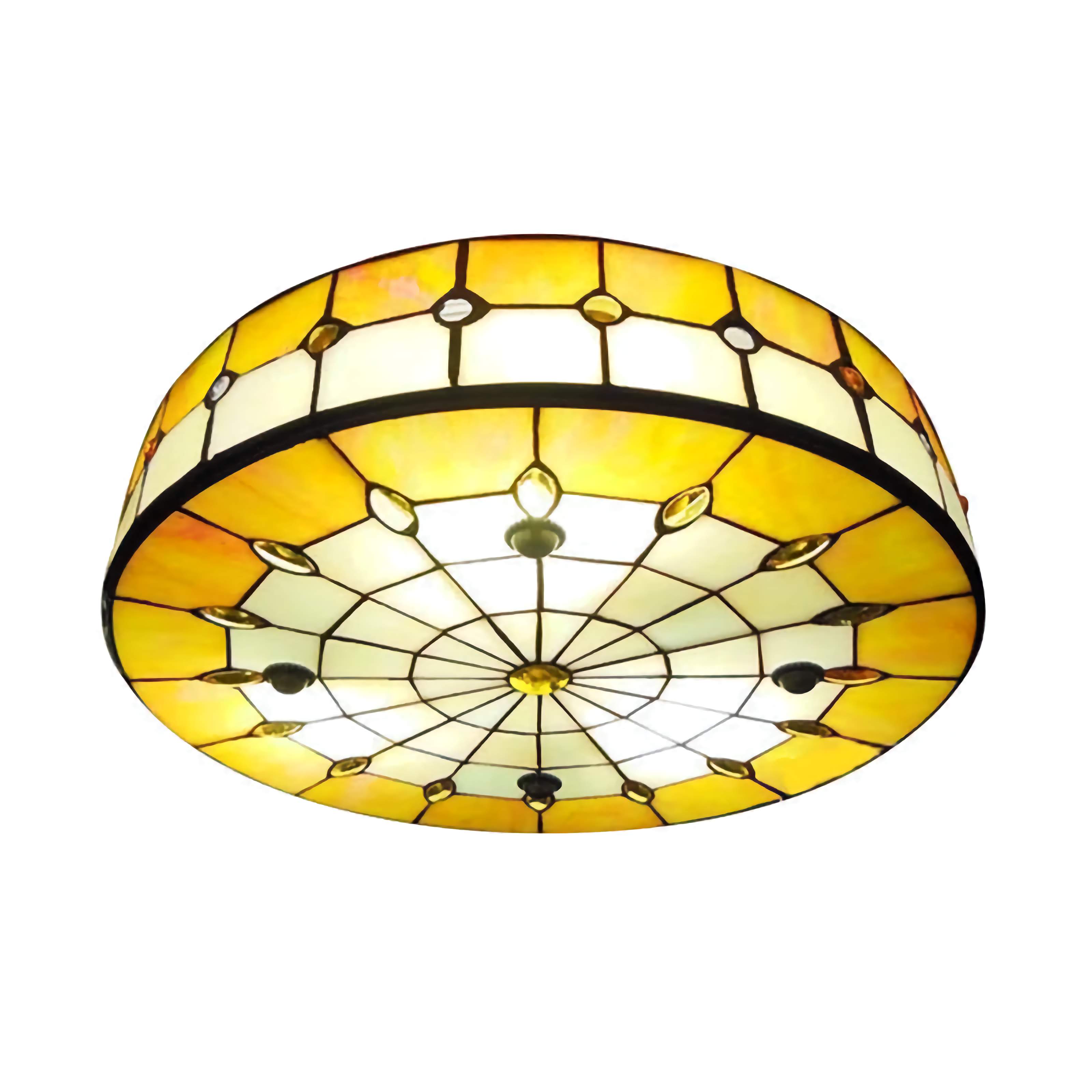 YELLOW TIFFANY-STYLE CEILING LAMPS